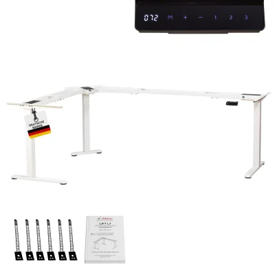 Albatros LIFT L7W Gestell für Eckschreibtisch Höhenverstellbar Elektrisch weiß - Winkelschreibtisch Memoryfunktion-Schreibtischgestell Höhenverstellbar Elektrisch, Stufenlos