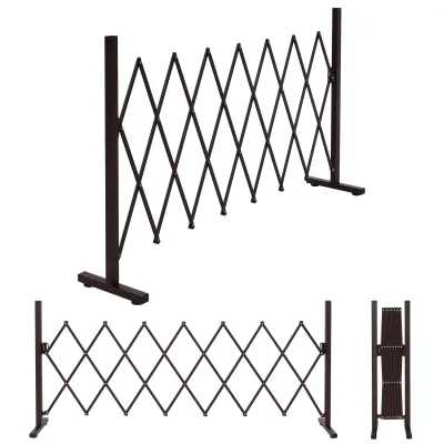 Alu Absperrgitter MCW-K56, Scherengitter Schutzgitter Zaun, ausziehbar schwenkbar Stahl 103x31-200x31cm, braun