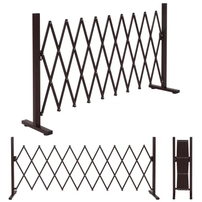 Alu Absperrgitter MCW-K56, Scherengitter Schutzgitter Zaun, ausziehbar schwenkbar Stahl 103x36-265x31cm, braun