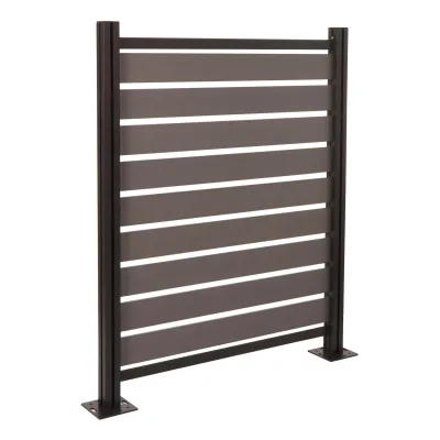 Alu Mülltonnen-Zaun MCW-K57, Basiselement Mülltonnenverkleidung, Holzoptik erweiterbar 130x110x6cm ~ grau