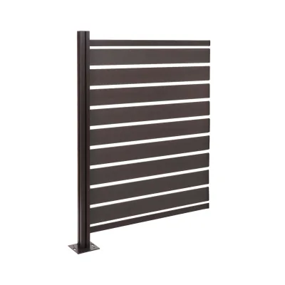 Alu Mülltonnen-Zaun MCW-K57, Erweiterungselement Mülltonnenverkleidung, Holzoptik erweiterbar 130x100x6cm ~ anthrazit