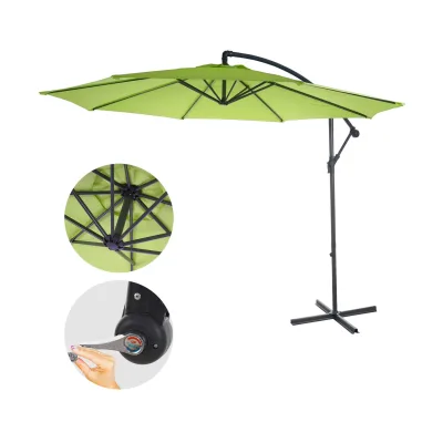 Ampelschirm Terni, Sonnenschirm Sonnenschutz, Ø 3m neigbar, Polyester/Stahl 11kg ~ grün-lemon ohne Ständer