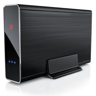 Aplic USB 3.0 Festplattengehäuse 3,5 Zoll extern - gebürstetes Aluminium - für SSD und HDD - SATA - UASP - Super Speed 5 Gbit s - Plug and Play