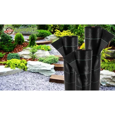 Aquagart 120m² Bodengewebe Unkrautfolie Mulchfolie 100g 2m breit