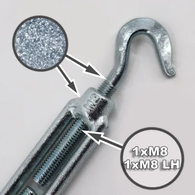 Aquagart 20 Seilspanner für Wildzaun Fostzaun Spannschloss Drahtspanner 2 Haken