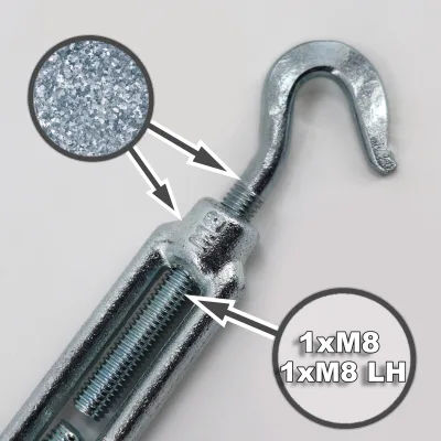 Aquagart 40 Seilspanner für Wildzaun Forstzaun Spannschloss Drahtspanner 2 Haken