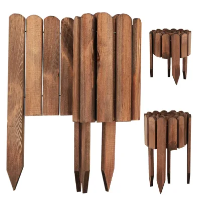 Aquagart Holz Rollzaun Dunkelbraun 30x200 cm Beeteinfassung für Beet-& Rasenabgrenzungen I Flexible Beetumrandung für Wege