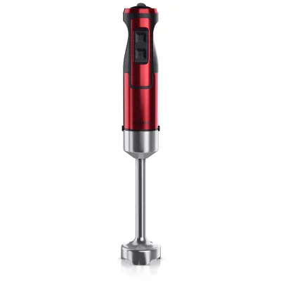 Arendo Edelstahl Stabmixer in rot Handmixer - Pürierstab - stufenlose Regelung
