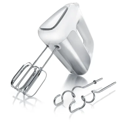 Arendo Elektrischer Handmixer Handrührer - inkl. 2 Quirle und 2 Knethaken aus Edelstahl - Handrührgerät - Hakenentriegelung - Turbotaste