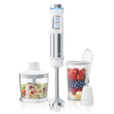 Arendo Stabmixer Edelstahl Set - Pürierstab - stufenlose Geschwindigkeit  - 800 ml Messbecher