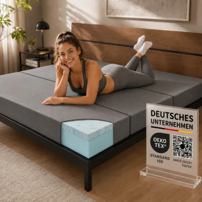 Arensberger Luisa Faltmatratze 15 cm Gel Memory Foam klappbar mit Tragetasche