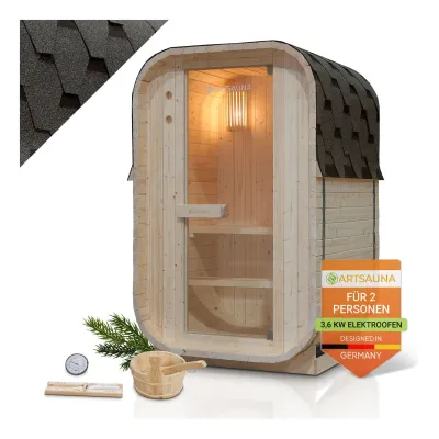 Artsauna Fasssauna Natur 128x194x120 cm