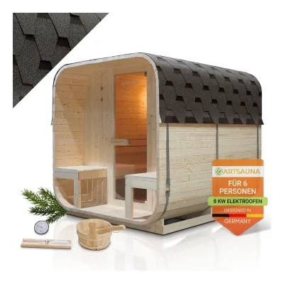 Artsauna Fasssauna Natur 186x194x220 cm