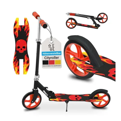 ArtSport Scooter Cityroller Fire Big Wheel 205 mm Räder klappbar höhenverstellbar – ab 3 Jahre