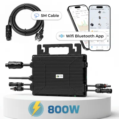 Astro-E  Mikro-Wechselrichter 800 W TM-L800Mi für Balkonkraftwerk, IP67 wetterfest, Plug-&-Play Installation, 2 MPPT, Bluetooth & WIFI, inkl. 5 m Anschlusskabel, Micro Inverter