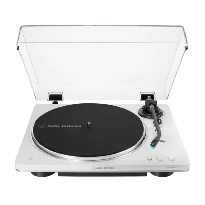Audio-Technica AT-LP70XBT weiß Plattenspieler (kabellos, vollautomatisch, Riemenantrieb)