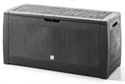 Auflagenbox in Rattanoptik, ca. 119 x 48 x 60 cm, 310L - Anthrazit
