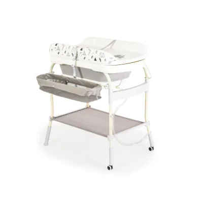 Babyshoppen Babywickeltisch mit Badewanne 2 in 1 Garda, klappbar, Rollen, Gurt