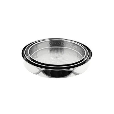 Backblech-Set aus Edelstahl - 3-teilig, Ø 32/36/40 cm