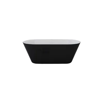 Badewanne Design LAUSANNE II schwarz Freistehend 170 x 80 cm