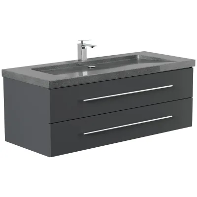 Badmöbel Granit G654 YAMO 130 cm 1 Hahnloch SoftClose in versch. Ausführungen