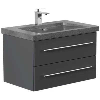 Badmöbel Granit G654 YAMO 75cm 1 Hahnloch SoftClose in versch. Ausführungen