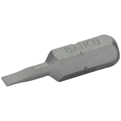 Bahco 1/4 Standard Schraubendreher Bits für Schlitzschrauben 0,5 mm x 4 mm x 25 mm - 3 Stk. pro Blisterpackung