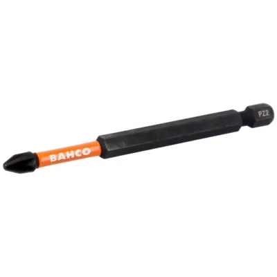 Bahco 1/4 Torsion Bits für Pozidriv Schrauben 90 mm - PZ2 - 2 Stk./Blisterpackung