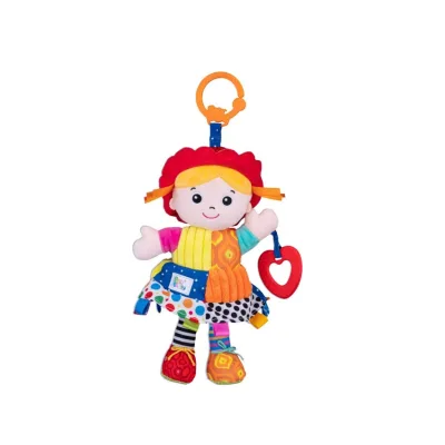Bali Bazoo Baby Plüsch-Puppe Greifling Rassel C-Ring 81133 Beißring Stoffpuppe bunt