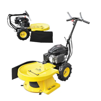 BAMATO Hochgrasschneider Kreiselmäher GS-200   mit LONCIN Motor   4 Klingen   580 mm Schnittbreite   Reversierstarter   Für große Rasenflächen   Rasenmäher Radantrieb Benzin Perfekt für hohes Gras