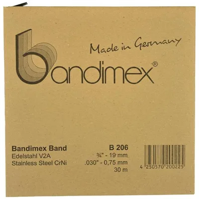 Bandimex Stahlband 3/4 V2A-Edelstahl, Rolle a 30m