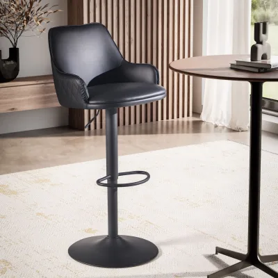 Barhocker FineBuy Küchenhocker Kunstleder Schwarz Hocker Bistrohocker Barstuhl