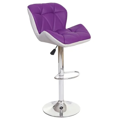 Barhocker MCW-A92, Barstuhl Tresenhocker, höhenverstellbar Kunstleder ~ lila