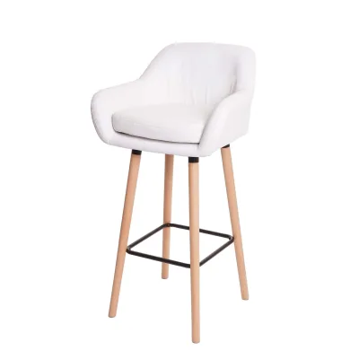 Barhocker Vaasa T381, Barstuhl Tresenhocker MVG-zertifiziert ~ Kunstleder, weiß