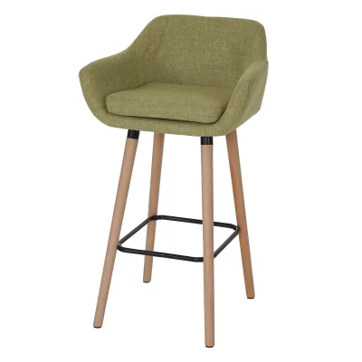 Barhocker Vaasa T381, Barstuhl Tresenhocker MVG-zertifiziert ~ Textil, hellgrün