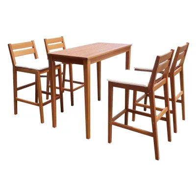 Barset MAINE, 5-teilig inkl. Kissen, Eukalyptus, braun