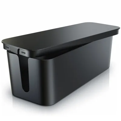 BEARWARE Kabelbox, Kabel Box mit Gummifüßen - Kabelmanagement / dezente Optik / Ladebox