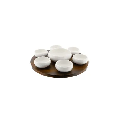 Belicia 8-teiliges Servierschalen-Set mit Holzbrett & Schalen, für Snacks & Dips