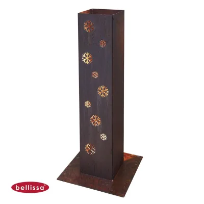 Bellissa Bellissa® Corten Feuersäule 70cm Lichtsäule Windlicht Säule Garten