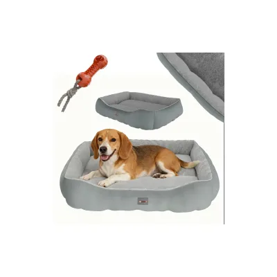 BENNO® Hundebett SAMMY 80x65x17 cm, quadratisch, Polyester, rutschfest, inkl. Kauknochen