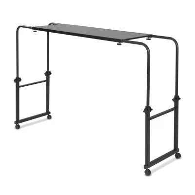 Betttisch auf Rollen, höhenverstellbar 78 bis 120cm, längenverstellbar 119 bis 190cm, schwarz