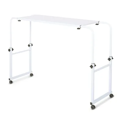 Betttisch auf Rollen, höhenverstellbar 78 bis 120cm, längenverstellbar 119 bis 190cm, weiß