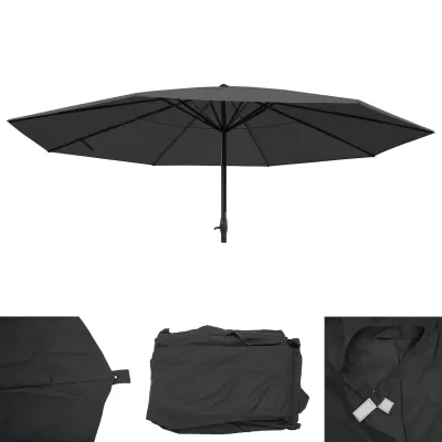 Bezug für Sonnenschirm Carpi Pro, Gastronomie Marktschirm Ø 5m, Polyester ~ anthrazit