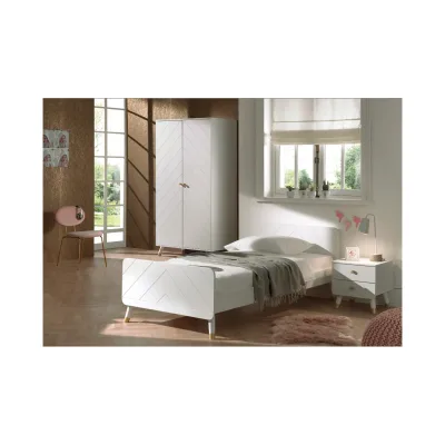 BILLY Jugendzimmer Set 3-tlg. best. aus: Bett 90 x 200 cm, Nachtkonsole und Kleiderschrank 2-trg.