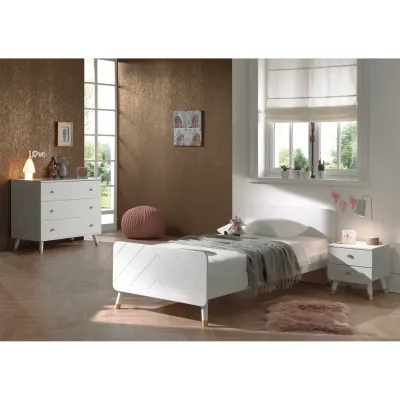 BILLY Jugendzimmer Set 3-tlg. best. aus: Bett 90 x 200 cm, Nachtkonsole und Schubladen Kommode