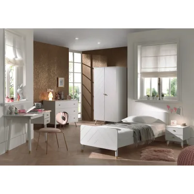 BILLY Jugendzimmer Set 4-tlg. best. aus: Bett 90 x 200 cm, Nachtkonsole, Schreibtisch und Schubladen Kommode