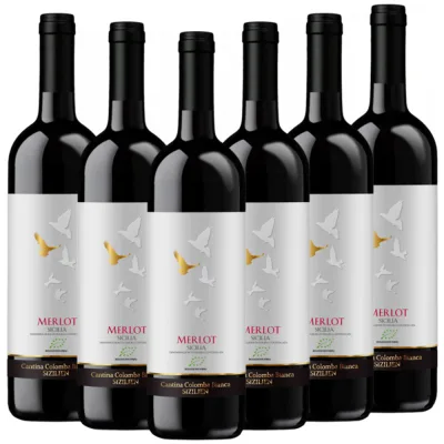 Bio-Merlot Sicilia DOC Colomba Bianca Italien  trocken - 6er Karton