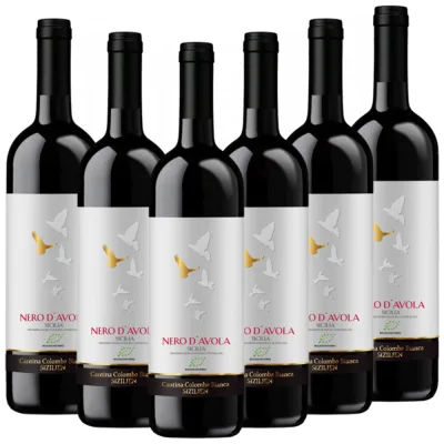 Bio-Nero d Avola Sicilia DOC Colomba Bianca Italien  trocken - 6er Karton