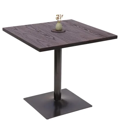 Bistrotisch MCW-H10, Bartisch Thekentisch, Industrial Gastronomie Ulme Holz MVG-zertifiziert 75x80x80cm ~ dunkelbraun