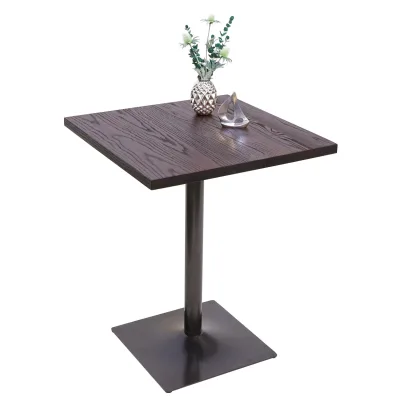 Bistrotisch MCW-H10, Bartisch Thekentisch, Industrial Gastronomie Ulme Holz MVG-zertifiziert 76x60x60cm schwarz-braun